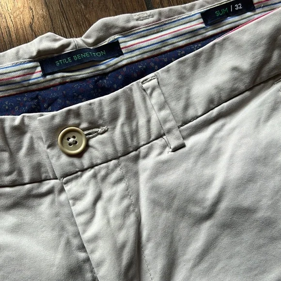 Benetton Men’s Cream Trouser - Picture 3 of 6